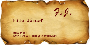 Filo József névjegykártya
